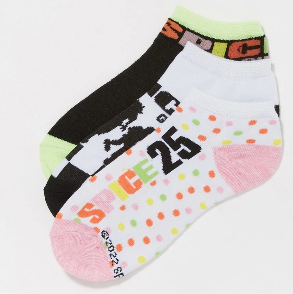 Spice World Print No-Show Sock Set (3 Pack)
